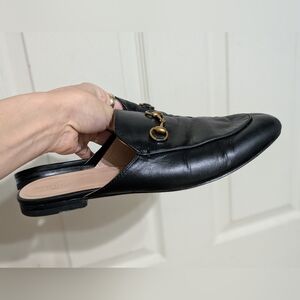 Black Leather Women's Loafers Gucci 41 Princetown Horsebit
